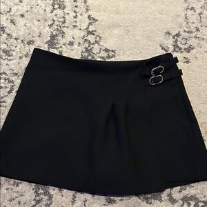 NWT Zara Black  Skort with Buckle Accents.